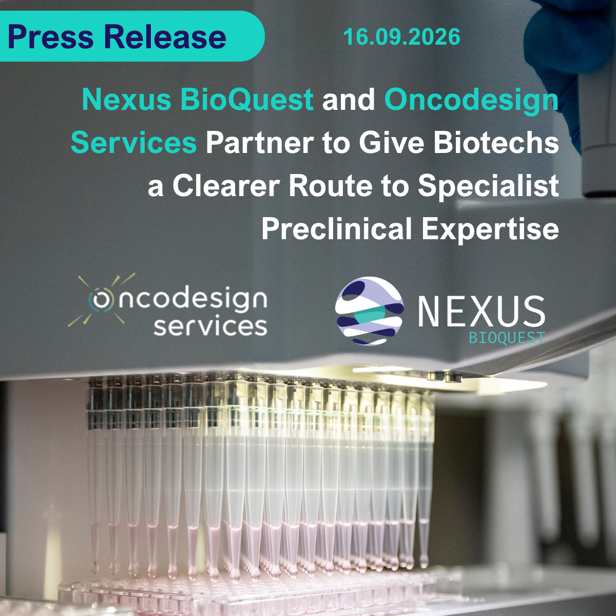 Nexus BioQuest and Oncodesign Services Partner